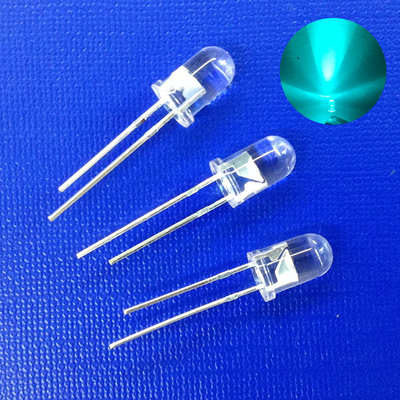 トラフィックライトシリーズ 5mm LED 防腐 青緑色 明るいレンズ 500nm ゴールドワイヤ