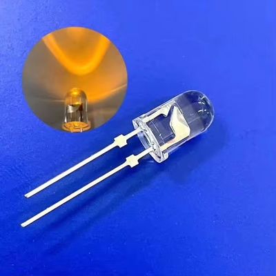 透孔 5mm 45deg 590nm アンバーカラー LED 13000mcd トラフィックライトのストッパー付き