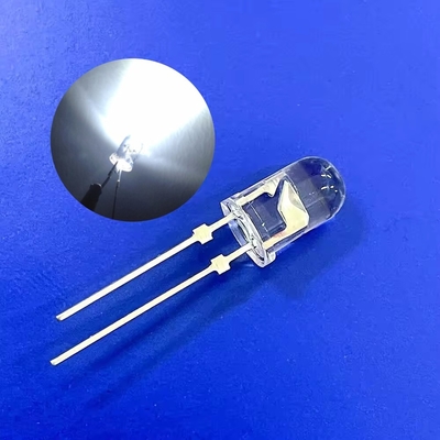 低気圧道路警報灯 LEDダイオード 5mm 45deg 白色 9000K 22000mcd 透明レンズ ストッパー
