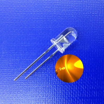 5mm LED 黄色色 590nm 10000mcd 透明な丸頭 交通警報灯