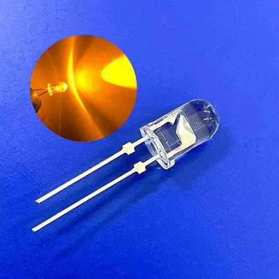 5mm トラフィックイエロー 色 595nm 12000mcd ゴールドワイヤ 丸型ヘッドピン