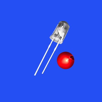 点滅するLED 5mm 0.5Hz 1/2 デューティサイクル 赤色 620nm 1500mcd 透明レンズ ディップ点滅するLED