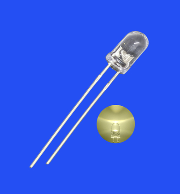 閃光LED 5mm 3.0Hz 1/6 デューティサイクル 暖かい白色 3500K 2000mcd 丸い 透明なレンズ 暗く点滅するLED