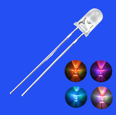 5mm RGB フルカラー 3000-4000mcd 丸頭 透明レンズ 7色 素早く点滅するダイオード 玩具用